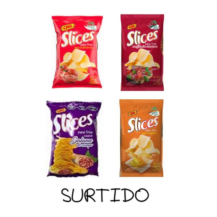 Papas Fritas SLICES Saborizadas Surtido x 24u. (65grs) 6u. x Sabor